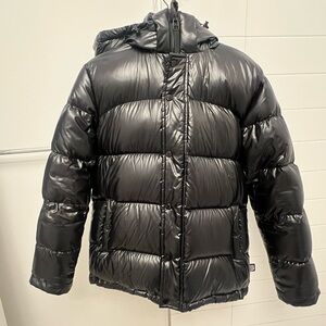 Aritzia Black Hi-Gloss Super Puff